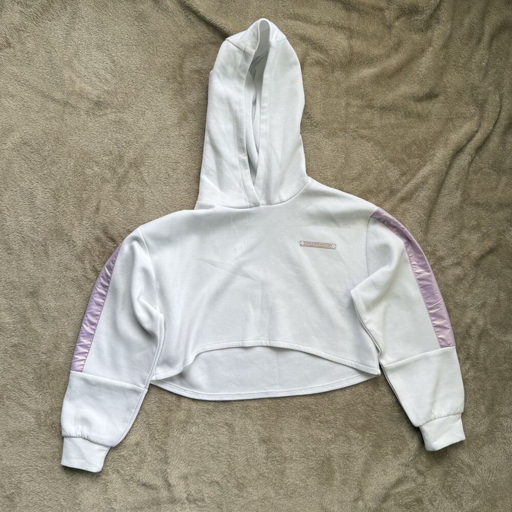 Zara Girls Cropped Hoodie Size 10 Purple White Gently Used